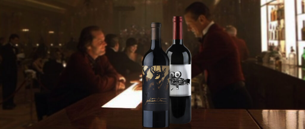 Image of the Screening Wine bottle placed in a still from the movie The Shining
