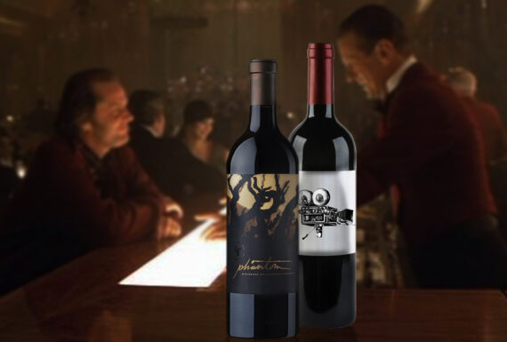Image of the Screening Wine bottle placed in a still from the movie The Shining