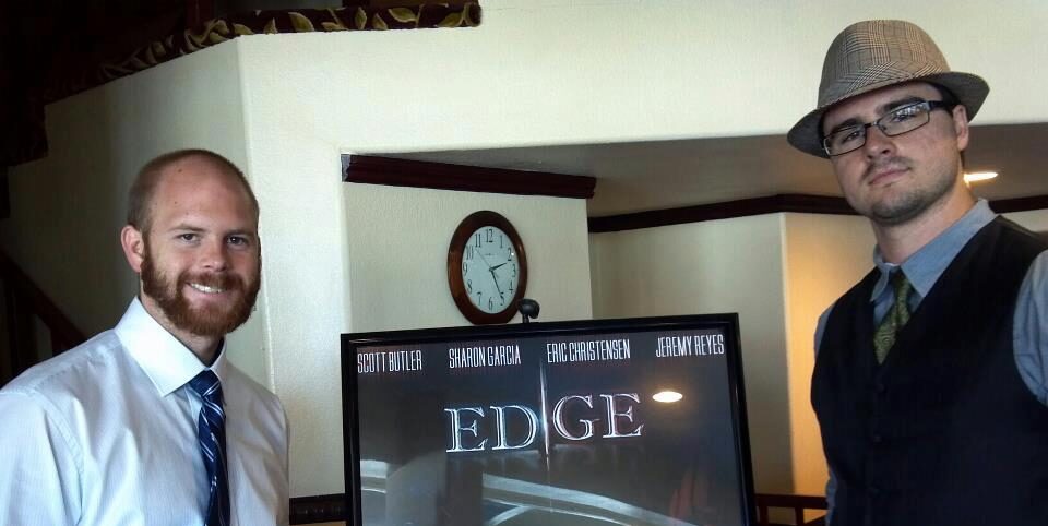 Jacob Whitley and Tyler Dean at the Edge première at the Village Theatre.