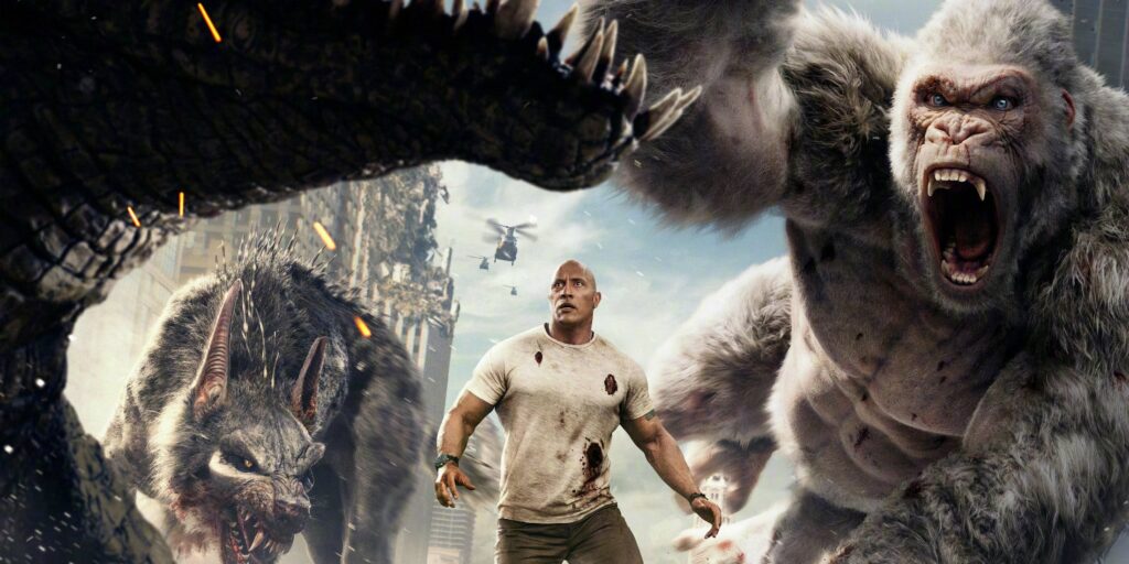 Poster image of The Rock in the movie Rampage